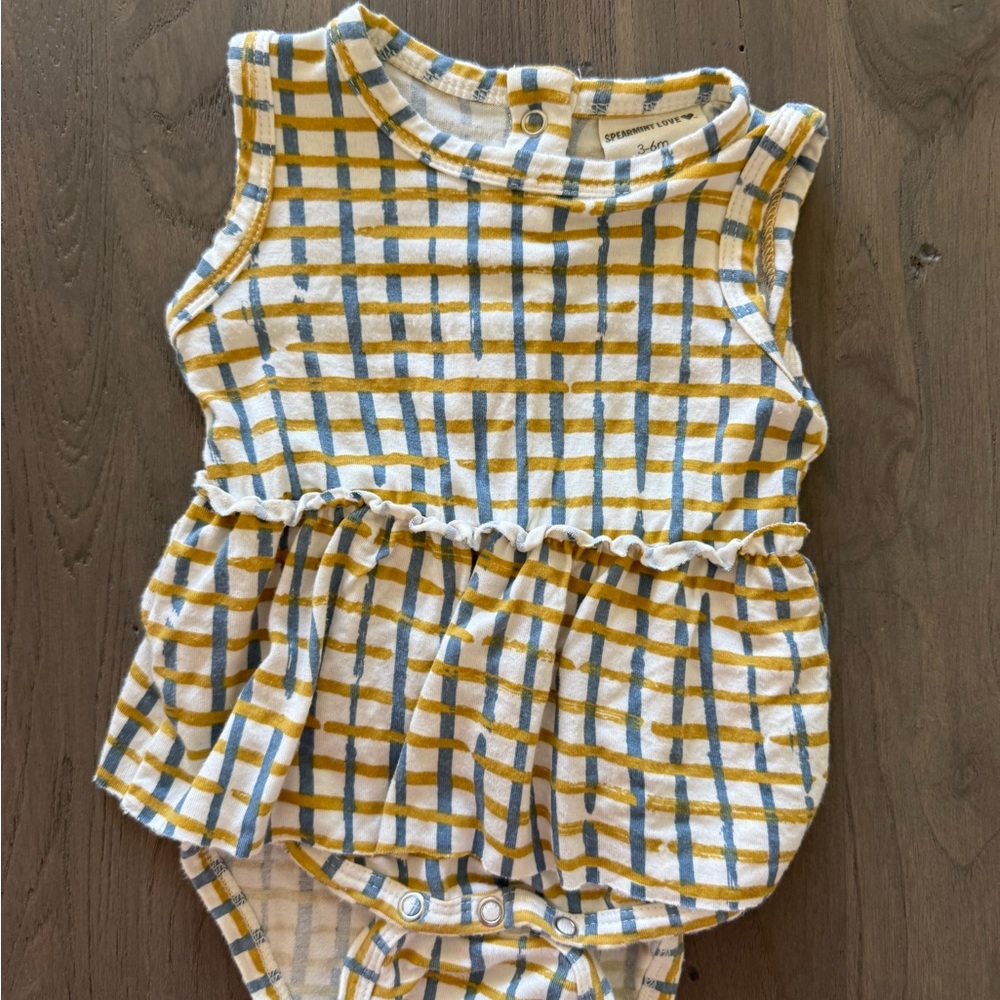 Plaid Sleeveless Kids One Piece